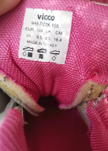 Kız Çocuk Pembe Gri Spor Ayakkabı Velcro - Görsel 4