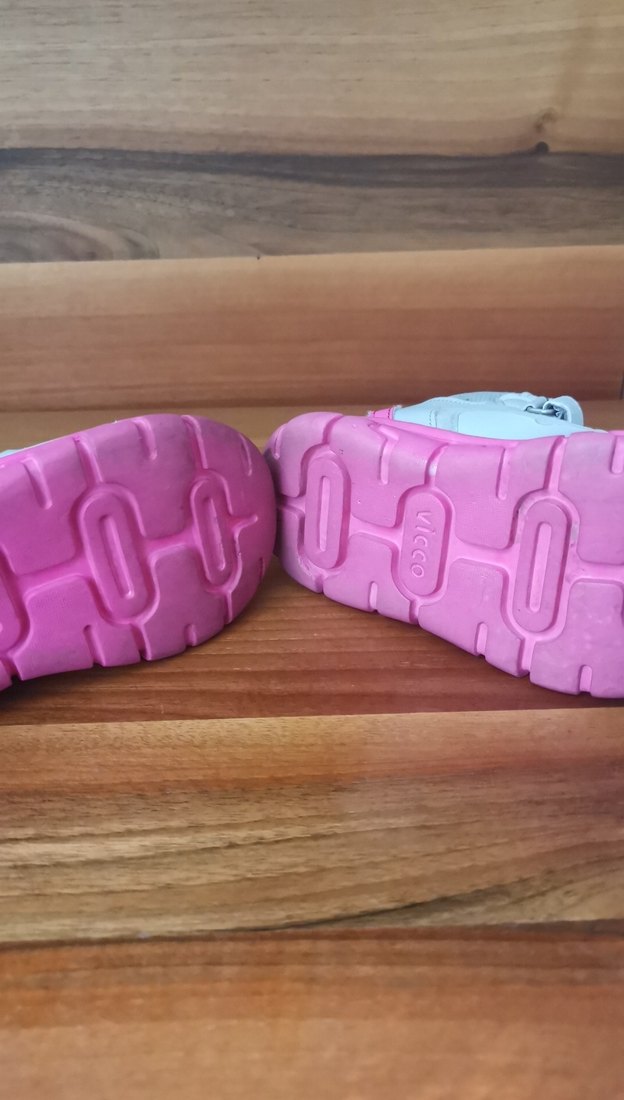 Kız Çocuk Pembe Gri Spor Ayakkabı Velcro - Görsel 3