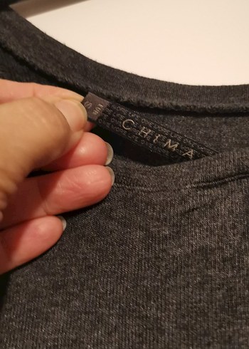 Gri Uzun Kollu bluz - Görsel 7