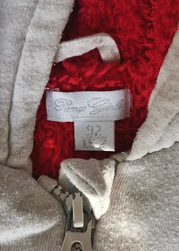 Kız Çocuk Gri Nakışlı Kapüşonlu Sweatshirt - Görsel 3