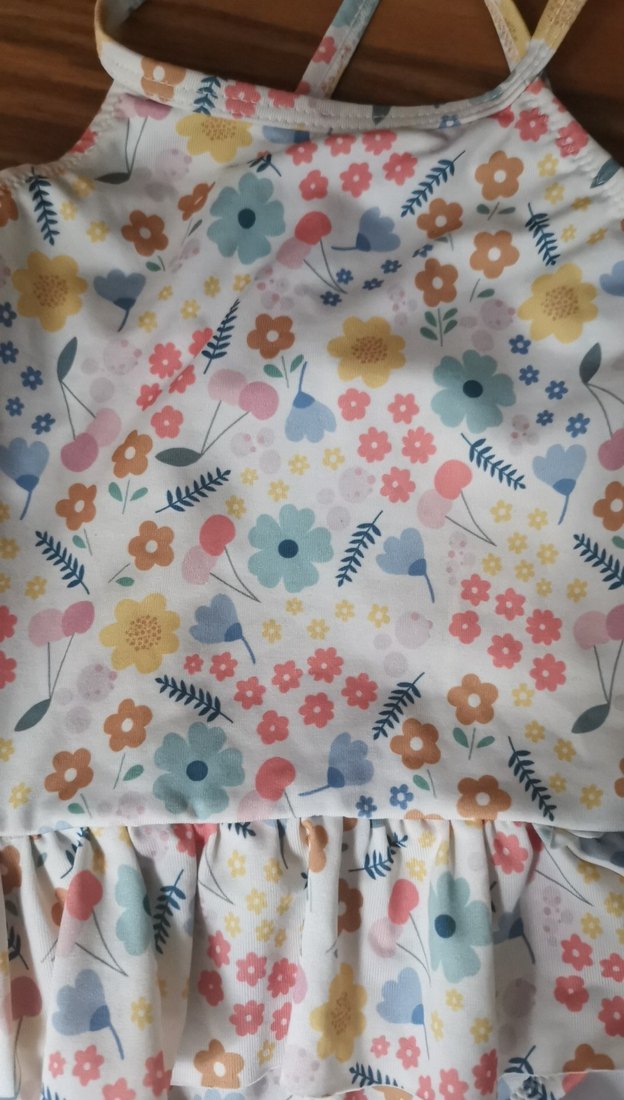 Çiçek Desenli Kız Çocuk Mayo - Görsel 3