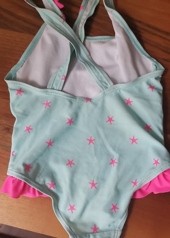 Kız Çocuk Pembe Yıldız Desenli Mayo - Görsel 2