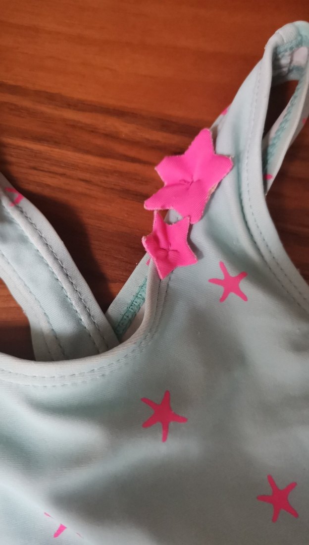 Kız Çocuk Pembe Yıldız Desenli Mayo - Görsel 3