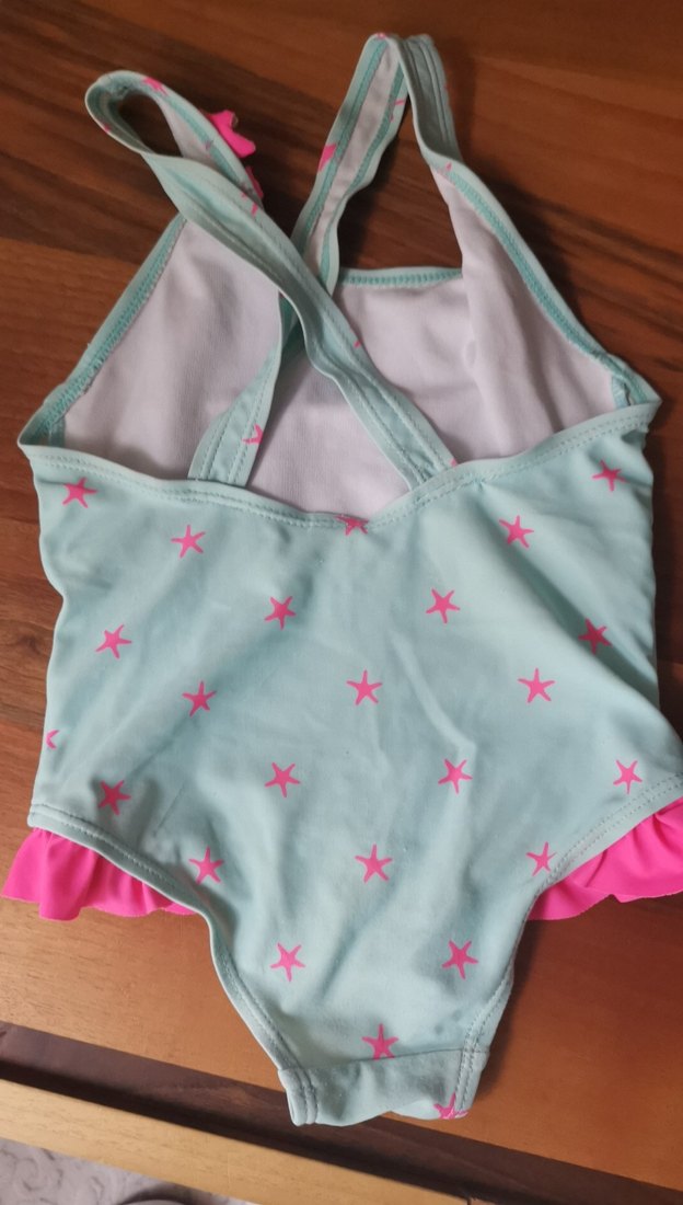 Kız Çocuk Pembe Yıldız Desenli Mayo - Görsel 2