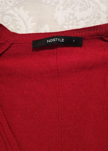 Kadın Kırmızı V Yakalı Uzun Kollu Kazak - Görsel 2