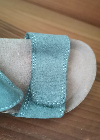 Tokalı Turkuaz Süet kız Çocuk Sandalet - Görsel 5