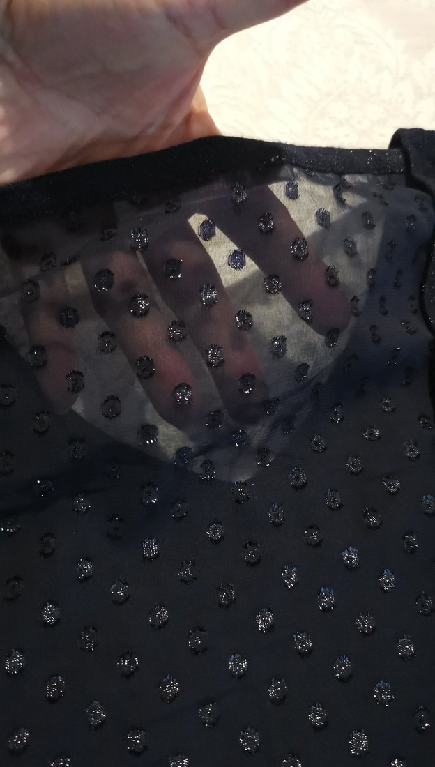 Siyah V Yaka kısa Kollu Kadın Bluz - Görsel 5