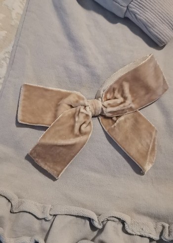 Mavi Uzun Kollu Kız Elbisesi - Görsel 2