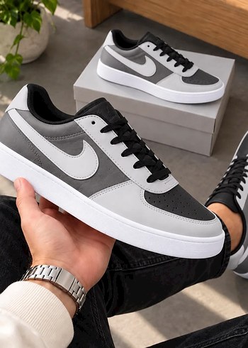 Nike Gri Beyaz Dusuk Bilekli Sneaker