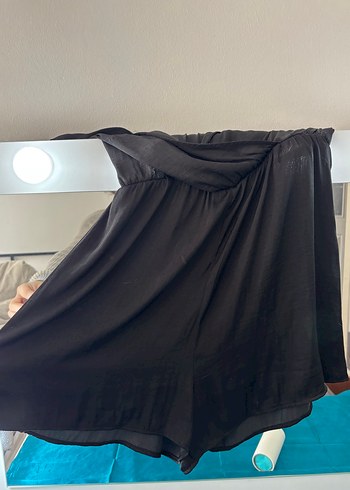 Stradivarius Siyah Saten Görünümlü Tulum DEFO - Görsel 5