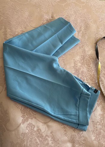 Mavi Kemerli Kadın Kumaş Pantolon - Görsel 5