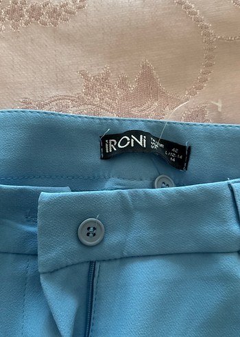Zara Mavi Kemerli Kadın Kumaş Pantolon