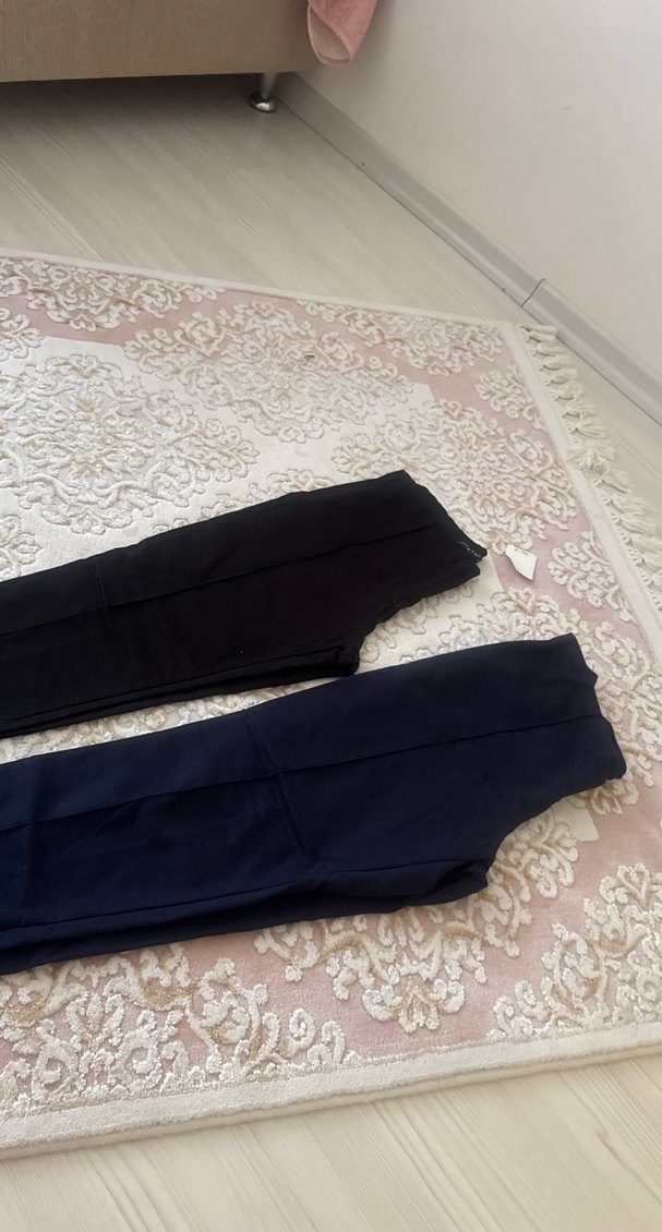 Kadın Siyah Normal Boy Esnek Kumaş Pantolon - Görsel 2