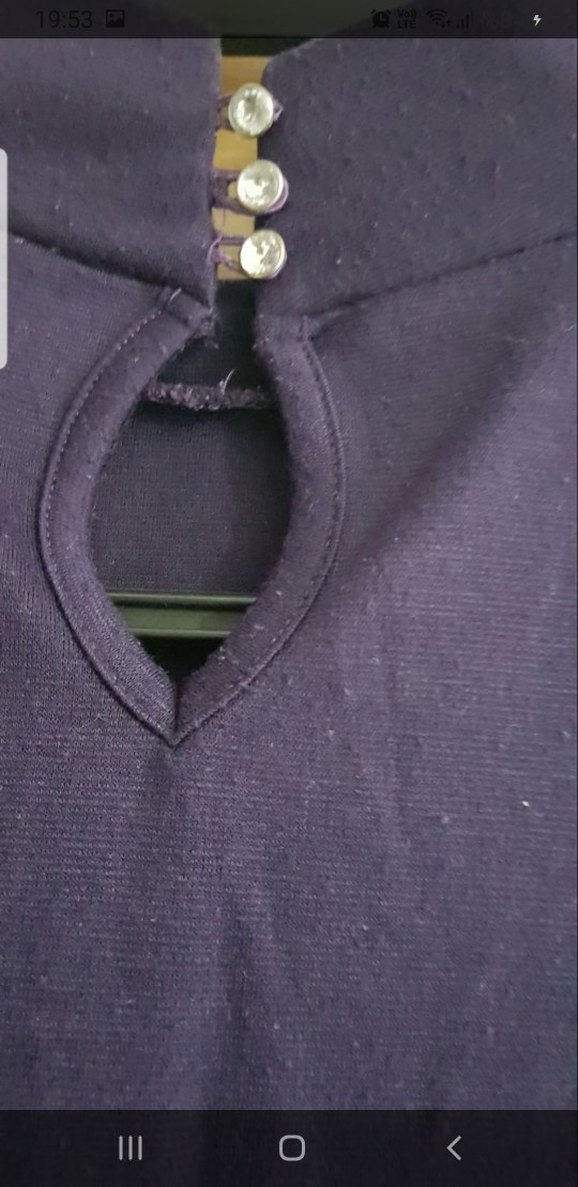 Kolsuz Midi Mor Elbise - Görsel 3