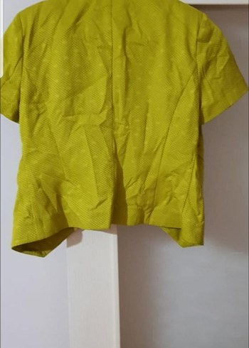 Sarı Kısa Kollu Kadın Blazer - Görsel 2
