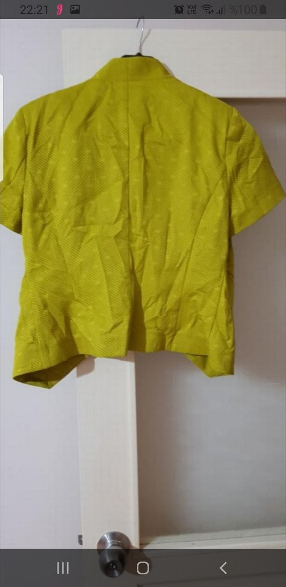 Sarı Kısa Kollu Kadın Blazer - Görsel 2