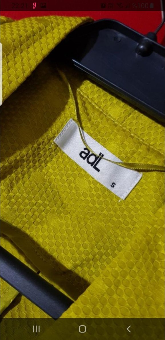 Sarı Kısa Kollu Kadın Blazer - Görsel 3