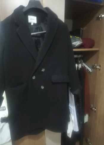 Siyah Uzun Düğmeli Kaban - Görsel 7