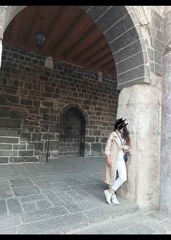 Bej Midi Kadın Trençkot - Görsel 4