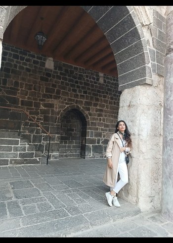 Bej Midi Kadın Trençkot - Görsel 5