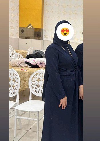 Parlak Lacivert Drapeli Uzun Abiye Elbise - Görsel 3