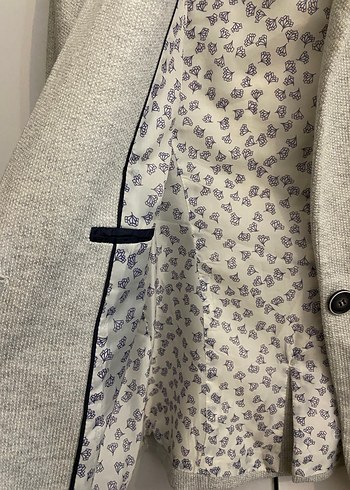 Gri Keten Kadın Blazer Ceket - Görsel 4