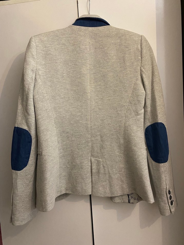 Gri Keten Kadın Blazer Ceket - Görsel 2