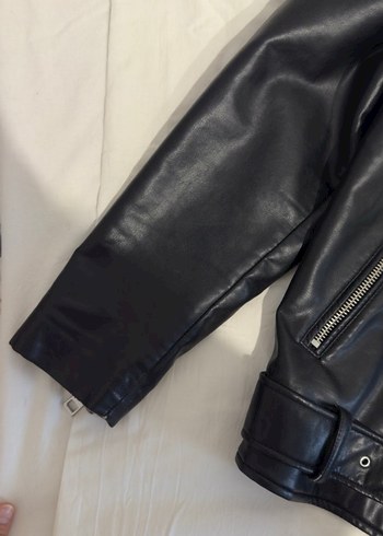 Zara Siyah Deri Biker Ceket - Görsel 6