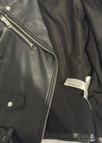 Zara Siyah Deri Biker Ceket - Görsel 4