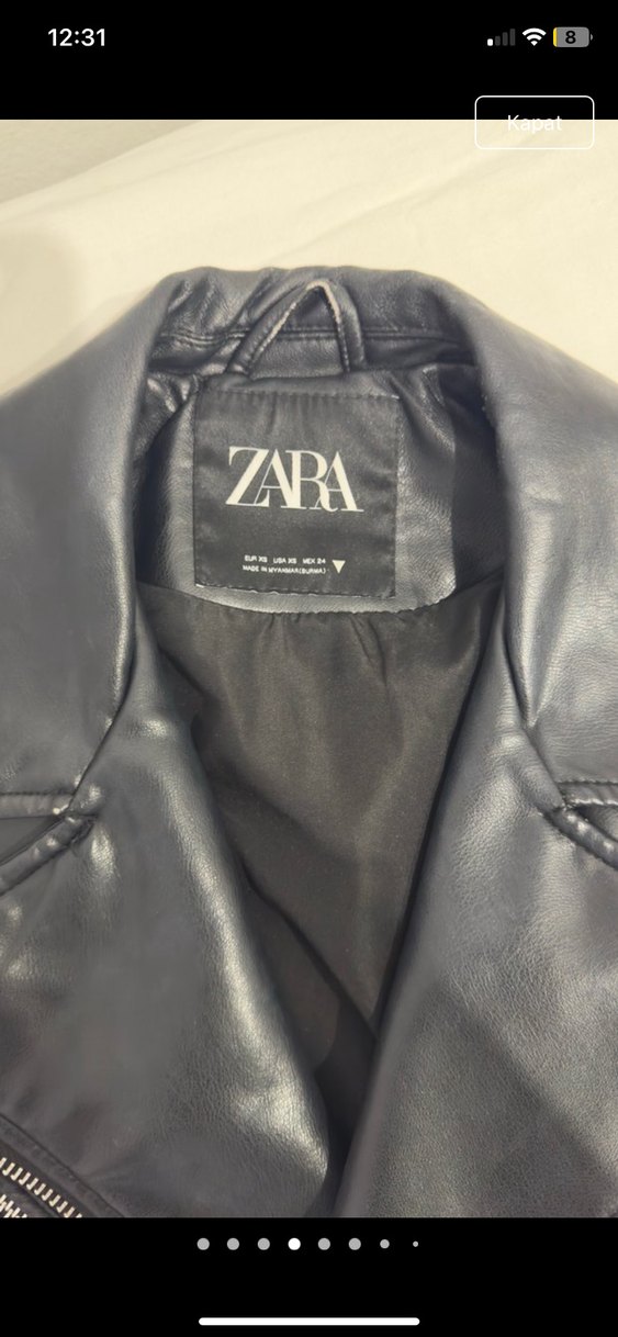 Zara Siyah Deri Biker Ceket - Görsel 5