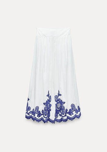 Zara Zara işlemeli midi etek