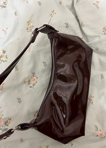 Kahverengi Parlak Deri Kadın Çanta - Görsel 2