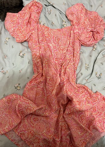 Pembe Bohem Renkli Uzun Elbise - Görsel 3