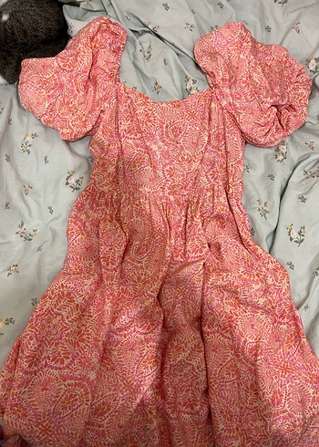 Pembe Bohem Renkli Uzun Elbise - Görsel 2