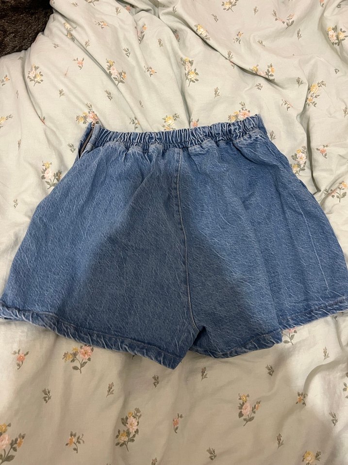 Mavi Midi Kot Şort etek - Görsel 2