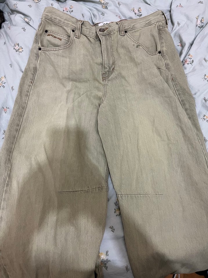 Bej Bol Kesim Kadın Denim Pantolon - Görsel 2