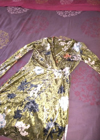 Batik Uzun Kol Bağlamalı Bohem Kadın Elbise