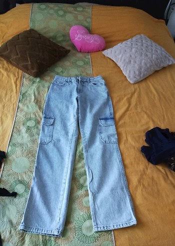 LC Waikiki Mavi Batik Desenli Salaş Kadın Kot Pantolon