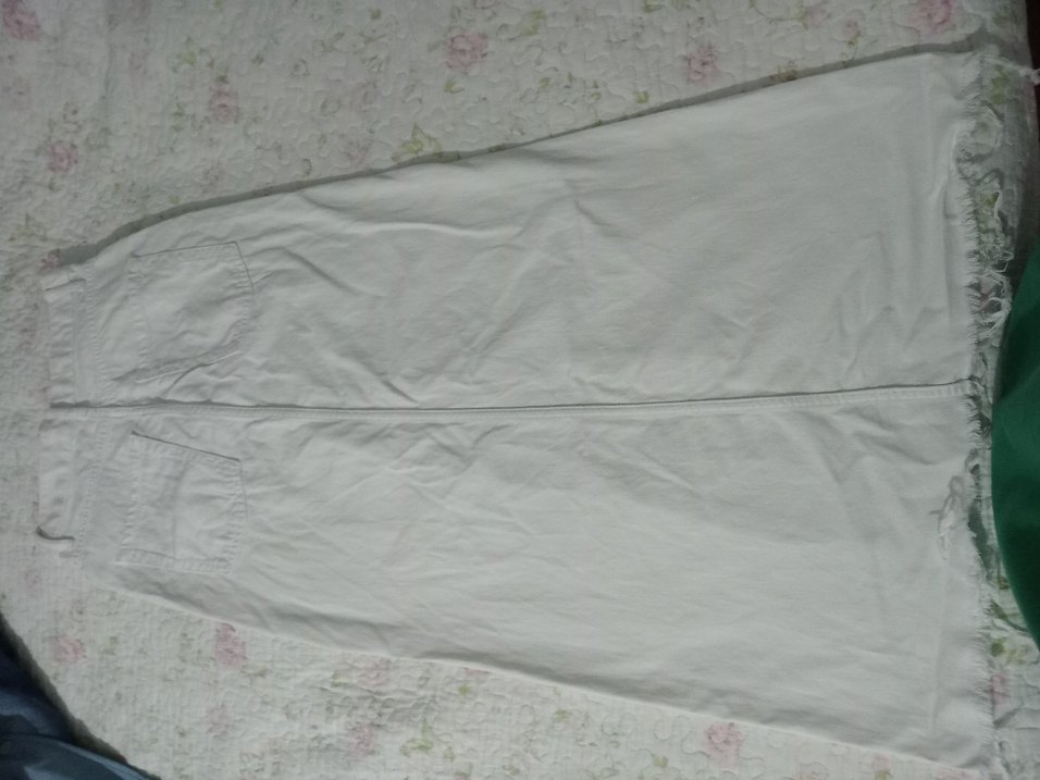 Beyaz Uzun kot Etek - Görsel 2