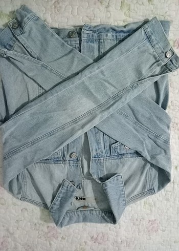 Düğmeli Kadın Mavi Denim Ceket - Görsel 2