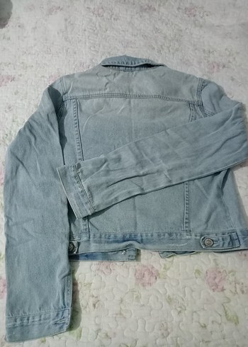 Düğmeli Kadın Mavi Denim Ceket - Görsel 3