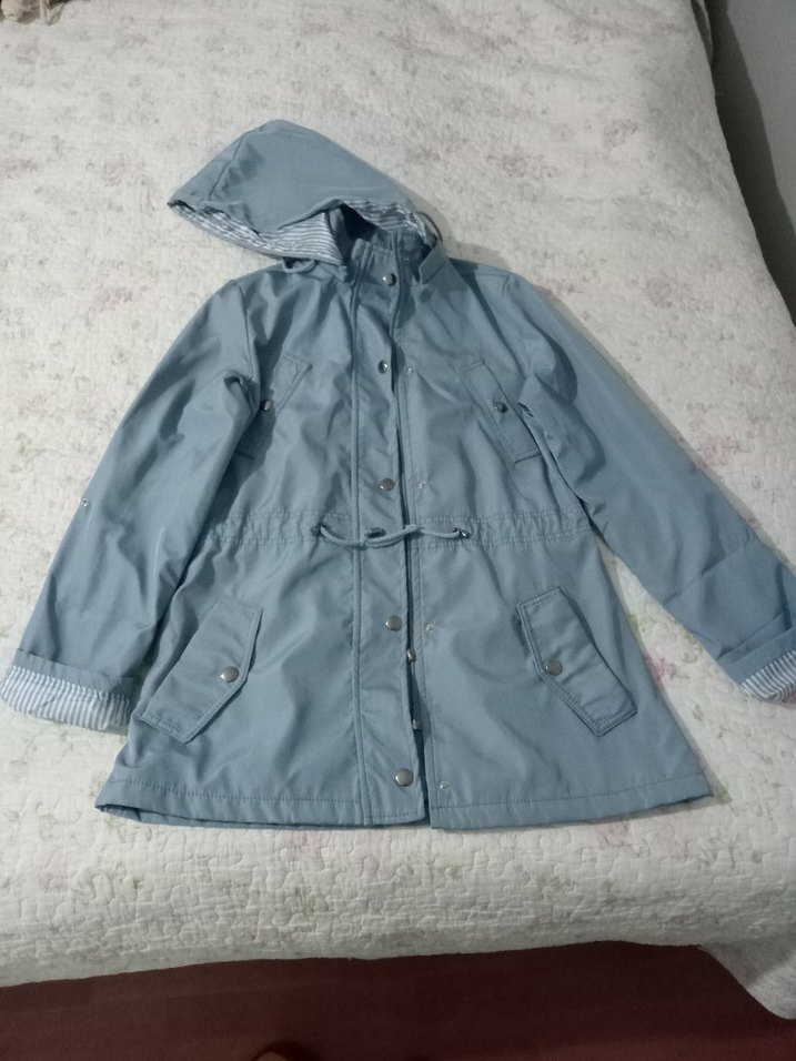 Gri Kadın  Boy Yağmurluk - Görsel 2