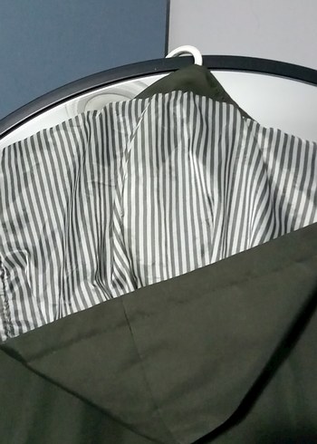 Düğmeli haki Kadın Uzun trençkot - Görsel 4