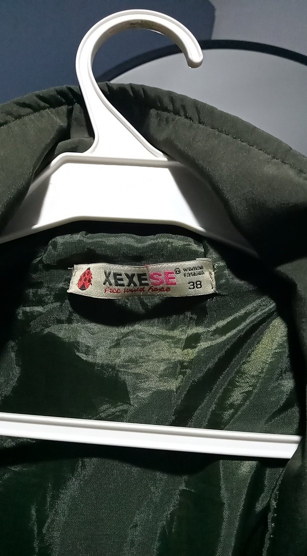 Düğmeli haki Kadın Uzun trençkot - Görsel 5