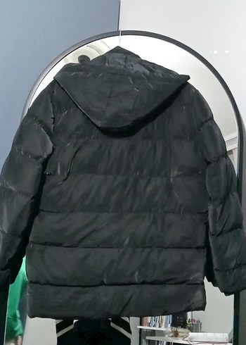 Siyah Kapüşonlu parlak erkek Kışlık Mont - Görsel 4