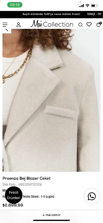 xs Beden ten rengi Renk Mai kaşe blazer