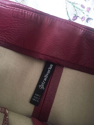 s Beden Stradivarius Bordo Deri Etek