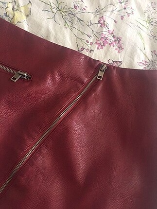 Stradivarius Stradivarius Bordo Deri Etek