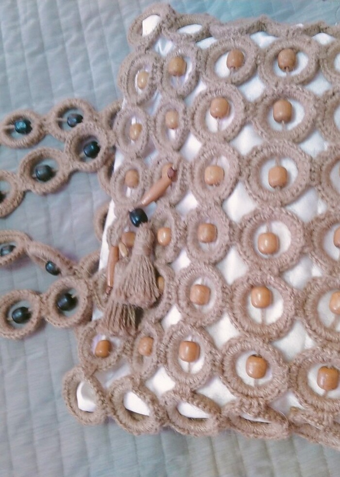 Jüt el örgüsü çanta  - Görsel 2