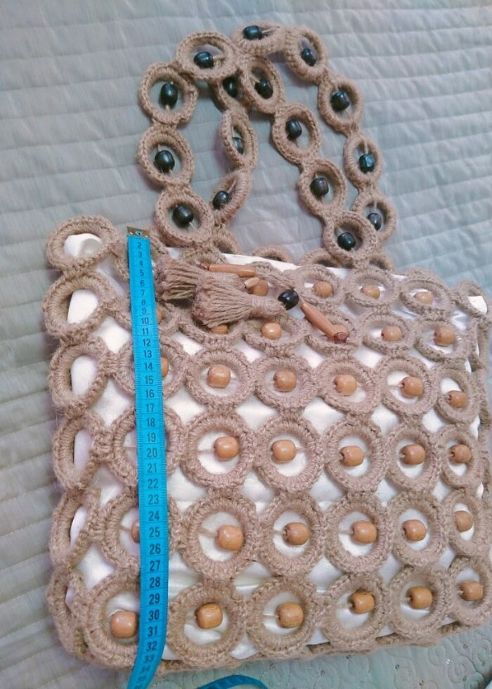 Jüt el örgüsü çanta  - Görsel 4